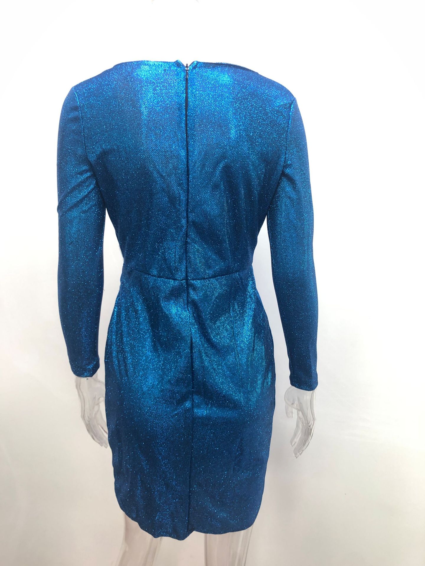 2020 fashion long sleeve v neck lady elegant mini sexy party women sequin dress