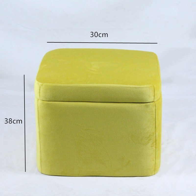 Modern square shape velvet fabric folding storage ottoman