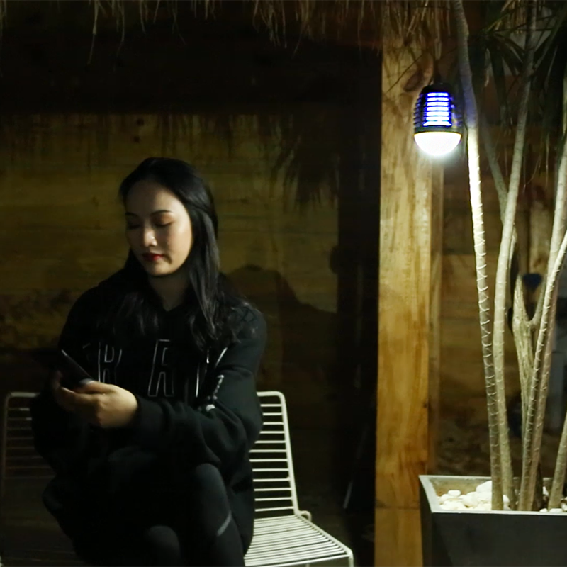 Camping Black Rechargeable battery electronic outdoor IP67 usb powered led uv mosquito insect killer Lantern lamp