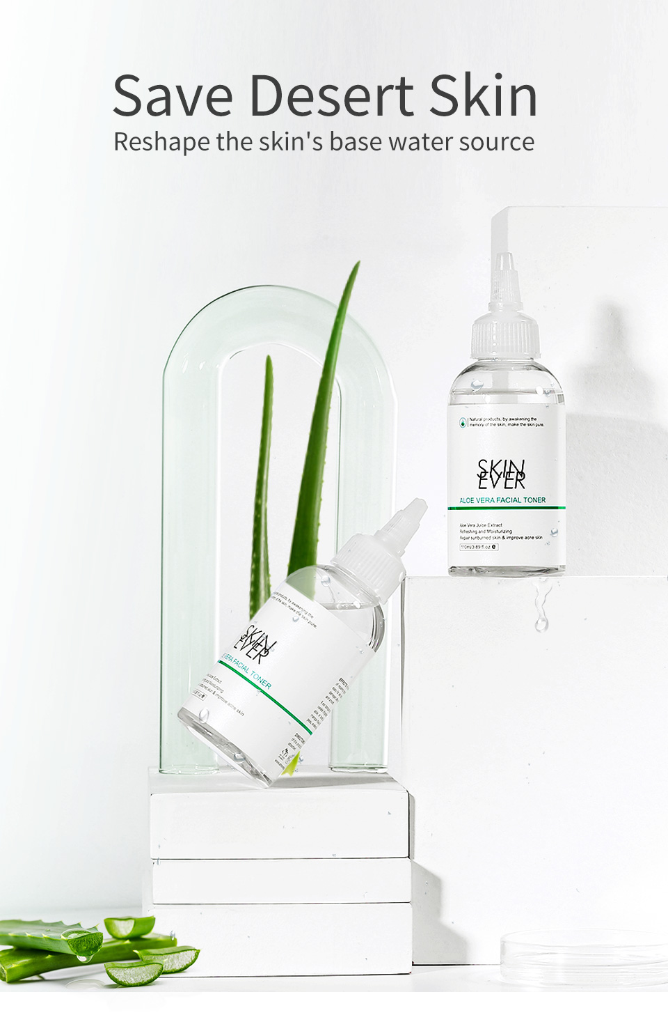SKIN EVER Moisturizing Soothing Repairing 99% Natural Aloe Vera Body Face Toner 110ml