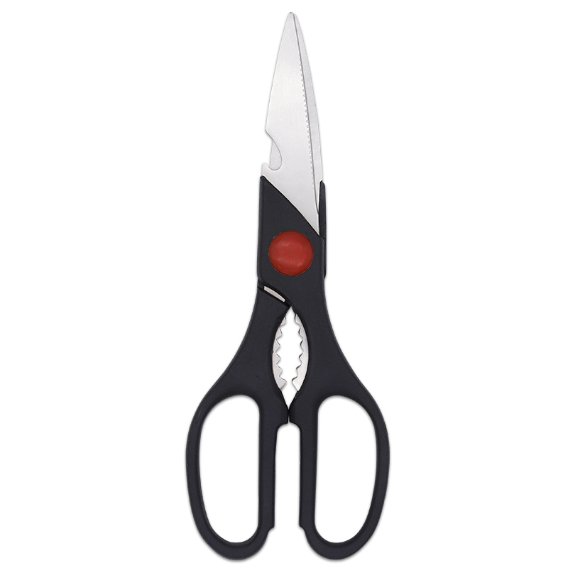 stainless steel vegetables seafood poultry shears walnut clamp kitchen scissors