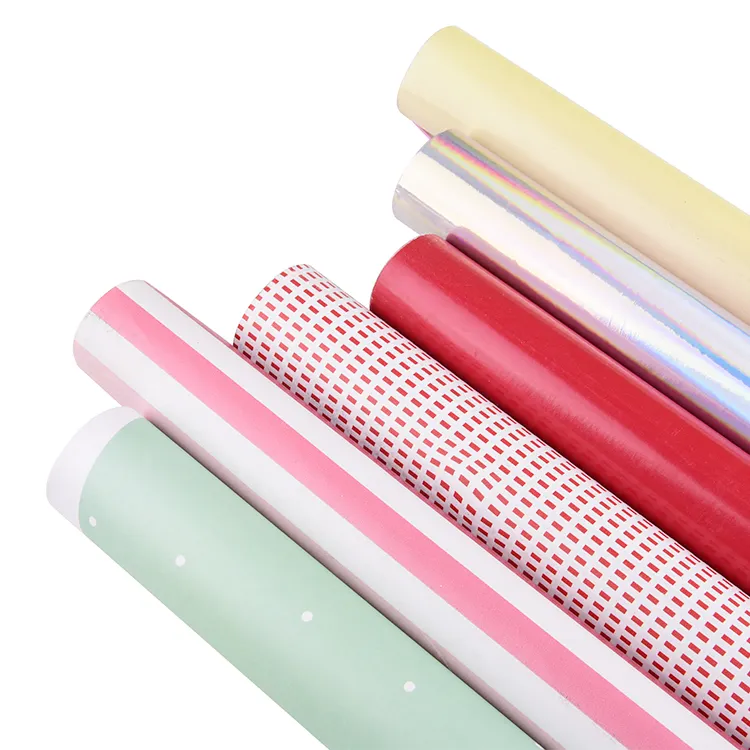 Design Paper Roll Factory Wholesale Personality Design Ins Pink Blue Gradient Gift Wrapping Paper Roll