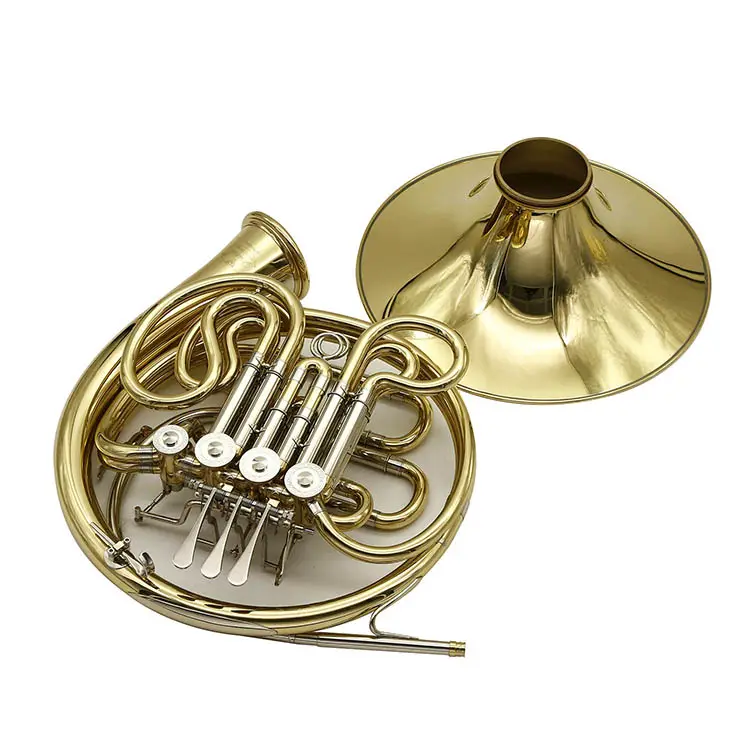 China Hot Selling High Quality Musical Instrument Fixed Bell 4 Key French Horn