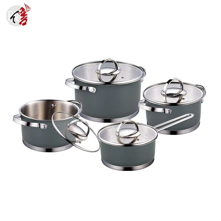 realwin 8 pcs ceramic coating saucepan stainless steel casserole pots set