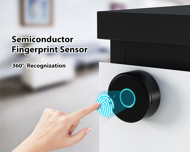 Tuya APP Small Smart Fingerprint Cabinet Lock for Liquor Drawer Funiture