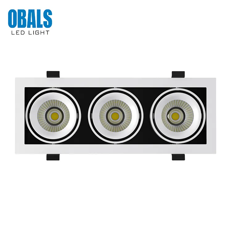 OBALS High Quality High Lumn Aluminum Indoor Light IP54 10W 20W 30W Recessed Cob Led Grille Lamp