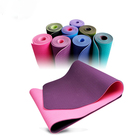 New Two Tone Color Non-Slip Eco-Friendly Rubber Custom Printed Ecological TPE Cork Yoga Mat