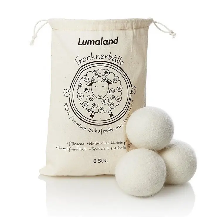 Naturally Premium White eco washing machine felt ball XL Premium Australian Wool Dryer Balls 6 pack