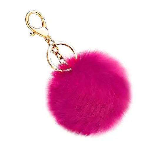 Full colors real rabbit fur lovely fur ball key chain for bag charm pendant