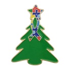 New custom Christmas tree cross ball ribbon with bird dove ribbon enamel brooch for doctor nurse