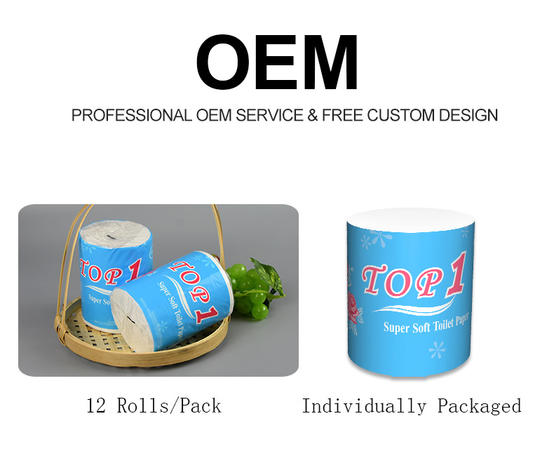 Super 1 Layer 2 Layer Cleaning Care Cheap Soft Native Wood Pulp Custom Printing Design Logo Toilet Paper Bathroom Tissue Roll