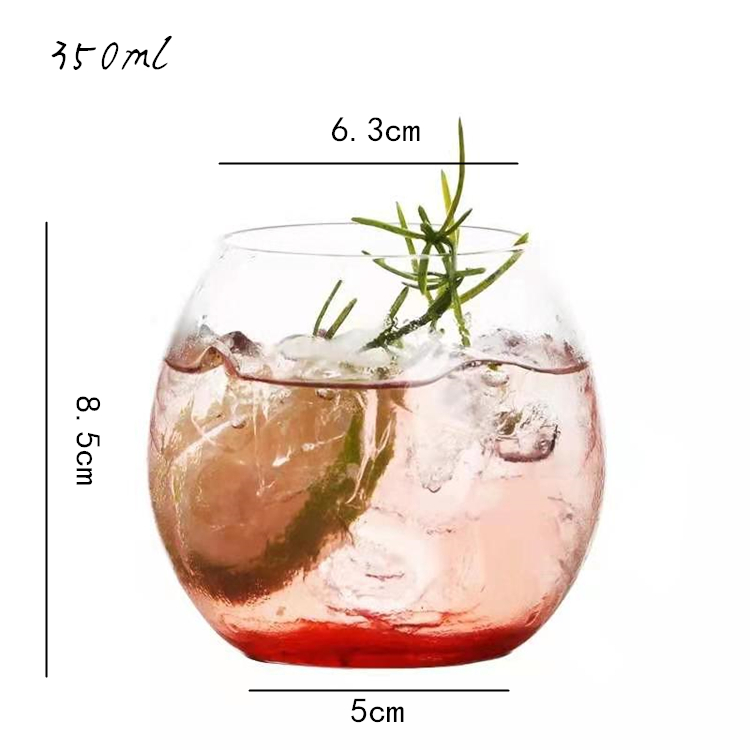 Nordic Soda Water Clear Glass Cup Single Wall Cocktail Whisky Cup High Borosilicate