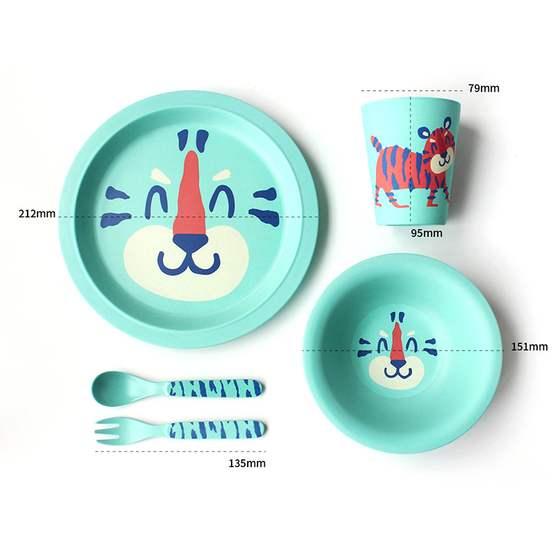 Hot sales Bamboo fiber Kids dinnerware set Plastic Dinner Table Set