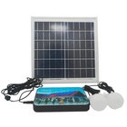 High Efficient Energy Kit Dc 12V 15W Portable Mini Off Grid Mobile Home Solar Panel System For Africa With 2 Led Bulbs