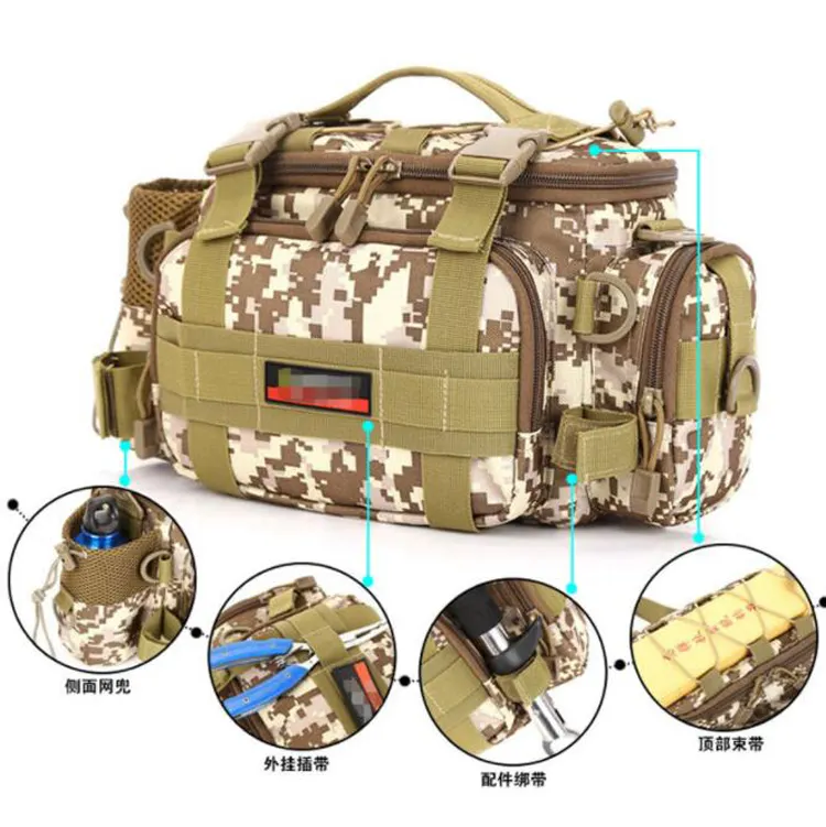 Large Capacity Multifunctional Outdoor Sports Fishing Bag Tackle Bags Waist Pack Lures fishing+bags