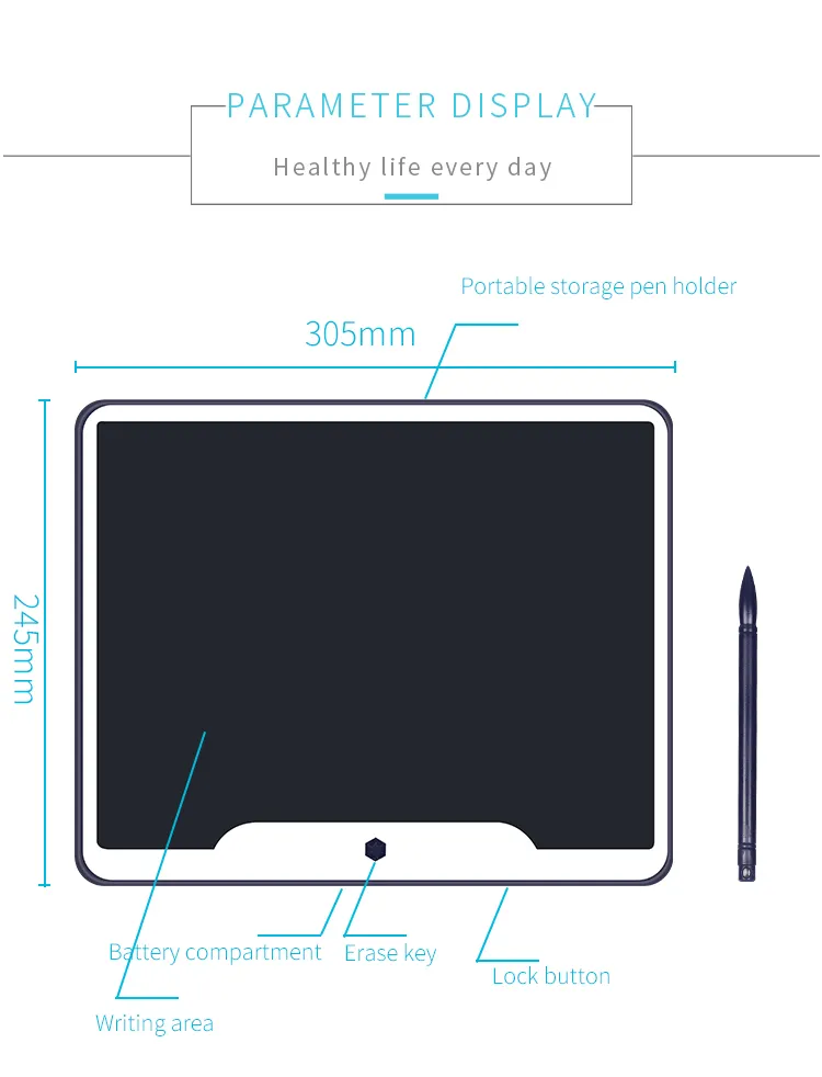 Lcd Writing Board Policral LCD Writing Tablet Board 15 Inch Drawing Ewriter
