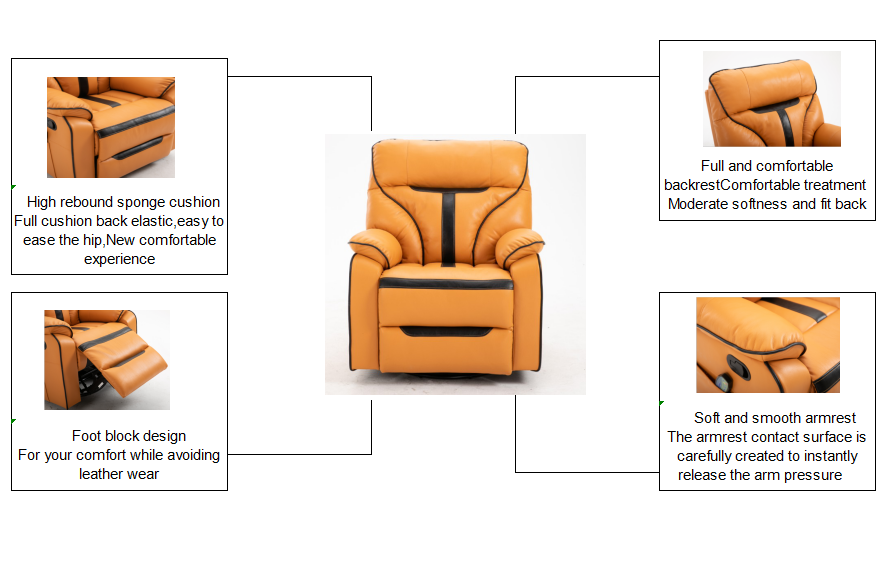 Factory Promotuion Product New Design Fashion Home Furniture General Use Manual Recliner Swivel and Rocker chair
