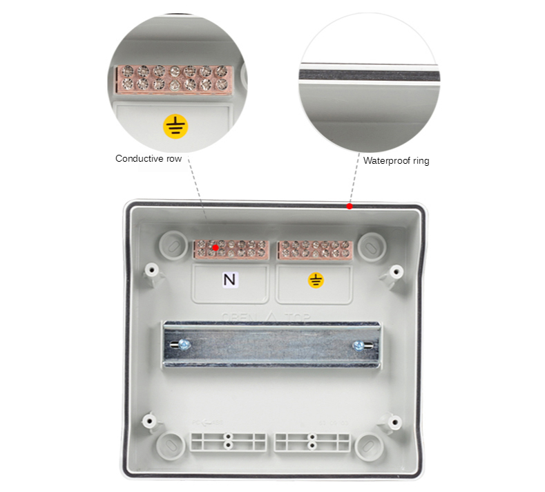 SHPN Series 4 way custom 107*212*92mm outdoor / indoor electric power supply mcb distribution box