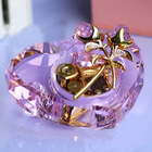 Transparency clear romantic blue and pink crafts music box crystal gift for the girlfriend