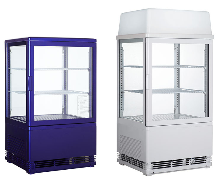 58L-2 Mini Glass Door Showcase Refrigerator Chiller Beverage Can Cooler Cabinet Counter Top Beer Bottle Display Fridge