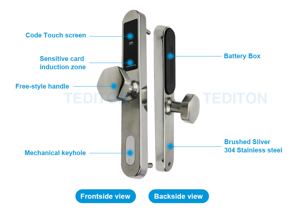 Waterproof BLE Keypad Passcode Digital Sliding Lock for Aluminum Glass Door