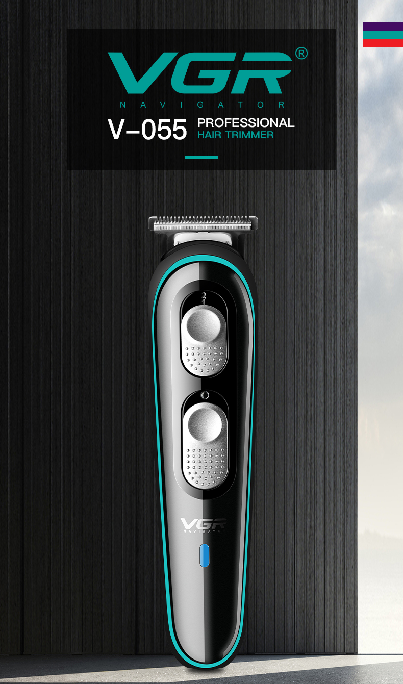 VGR V-055 Professional Hair Trimmer Runtime: 120 min Trimmer for Men (Black, Green)