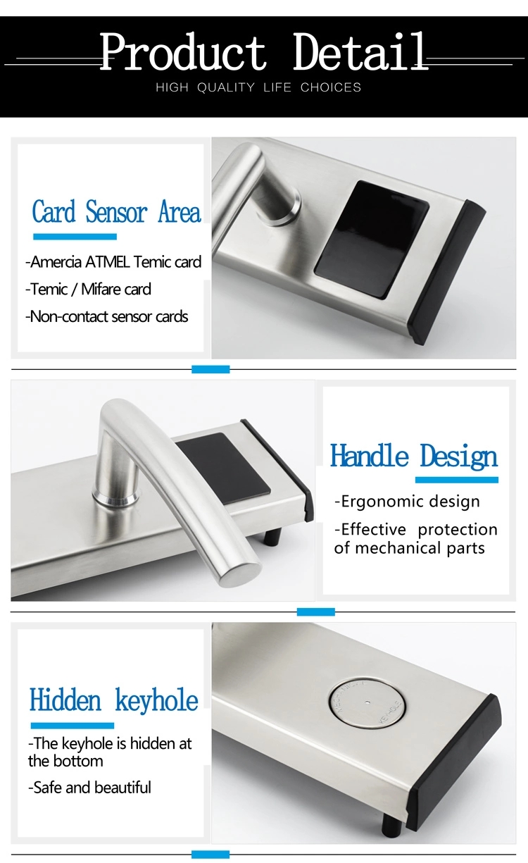 Keyless Electronic Rfid Hotel Door Lock Room Card Lock System with Hotel System