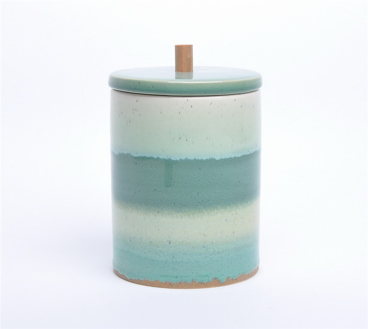 Personalized modern empty porcelain green color custom logo candle jar