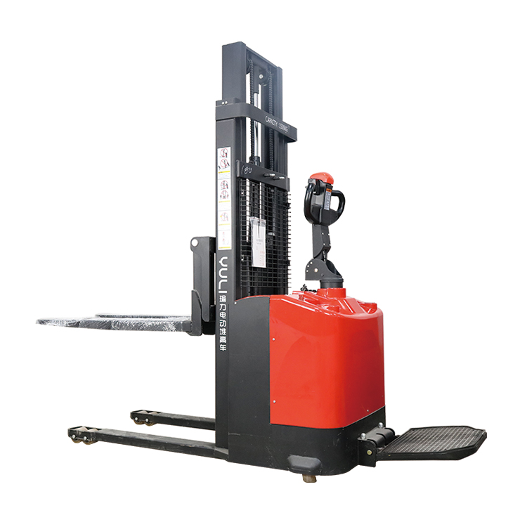 Hydraulic Forward Reach Stand Standing On Driving Full Electric Stacker