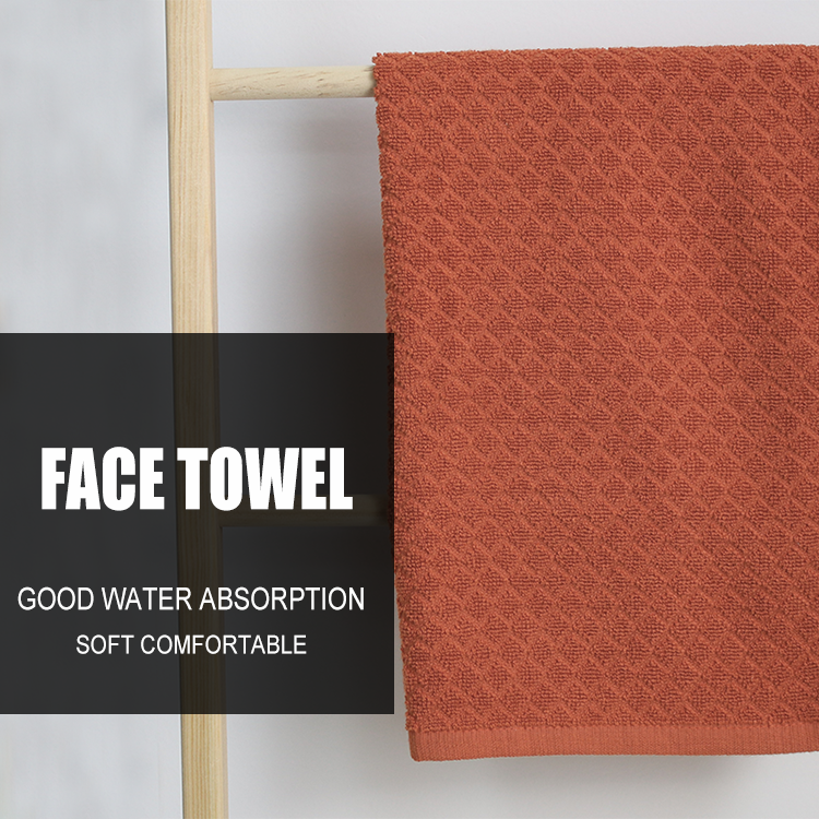 Antimicrobial Hotels Morden Luxury Child Proof 21S/2 100% Organic Cotton Rhombus Face Towel