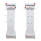 Advertising Cardboard Four Sides Floor Stand Display With Hooks
