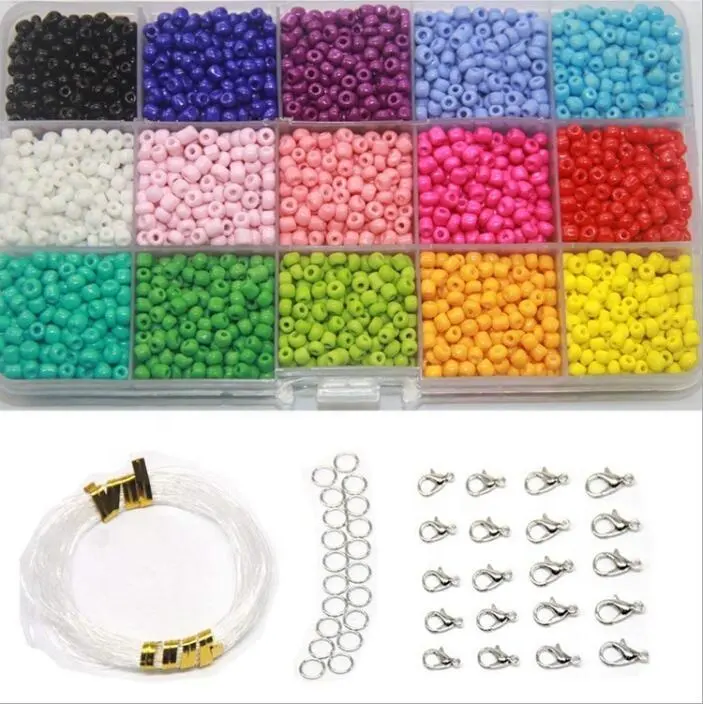 Glass Beads ForJewelry Making Small Pony Beads Kit with Box for Jewelry Making Glass Seed Beads 3/4mm In Stock