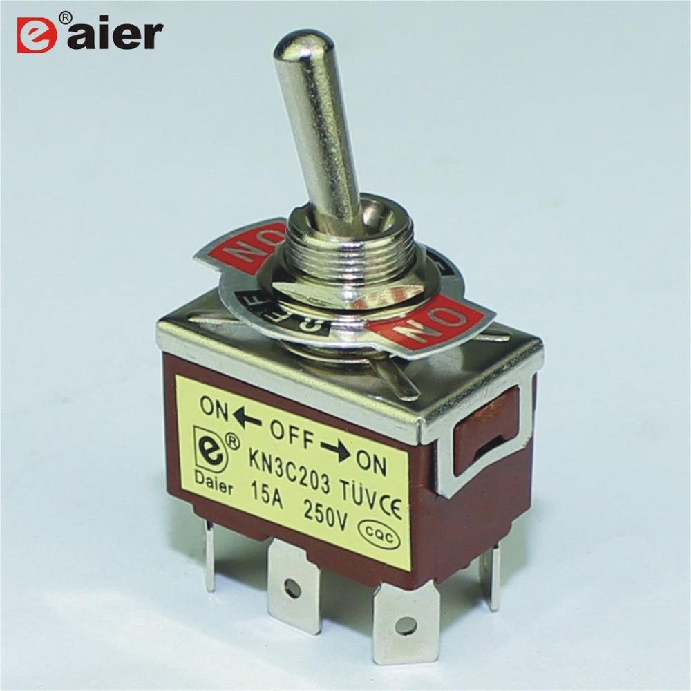 Toowei Momentary Toggle Switch 6PINS ON-OFF-ON Solder Terminal 15A 250V//20A 125V