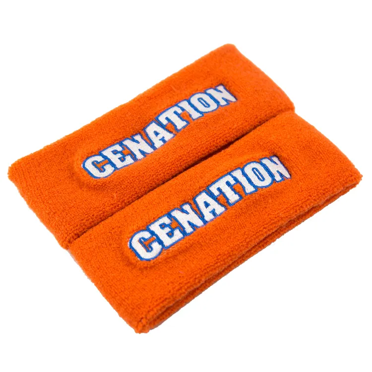 Custom embroidery logo terry cloth cotton sweatband sports headbands