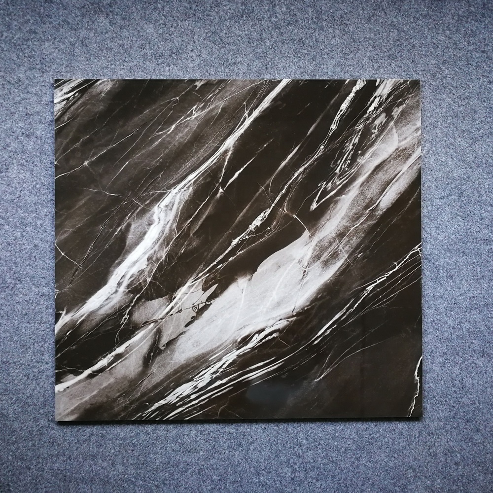 Copy Marble Polished Black Porcelain Glazed Tile