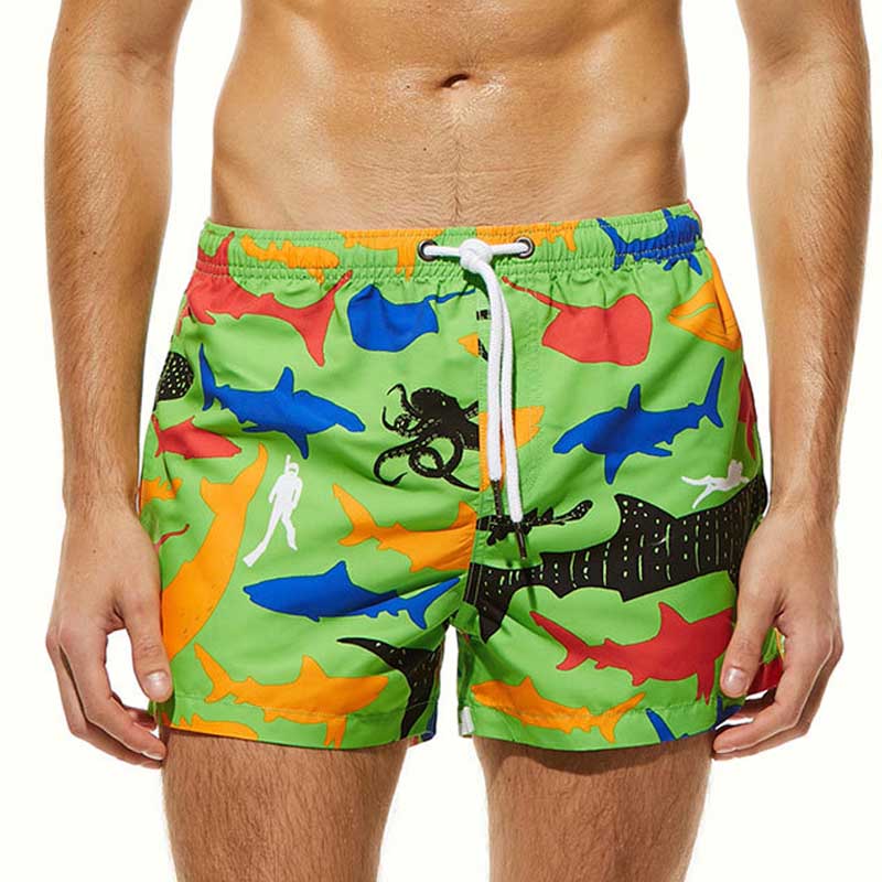thin red line swim trunks