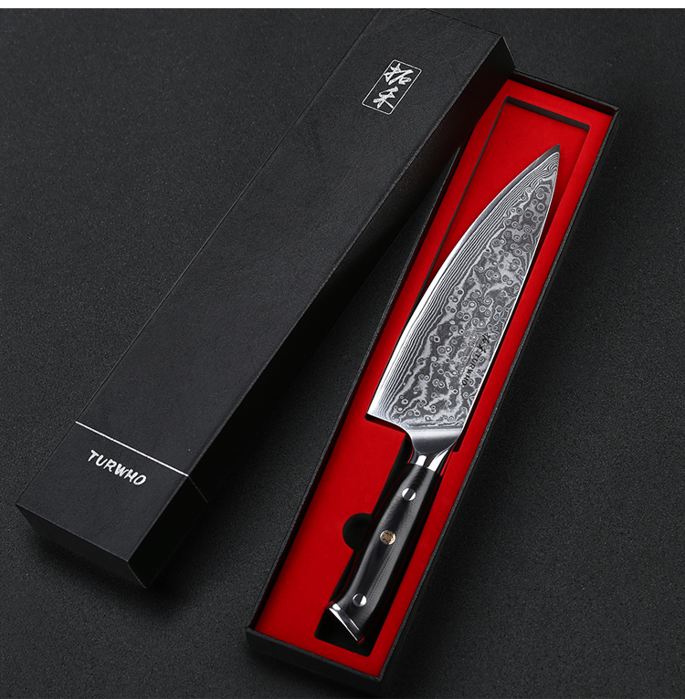 Factory Direct Sales Professional 8 Inch Damascus Chef Knife with G10 Handle