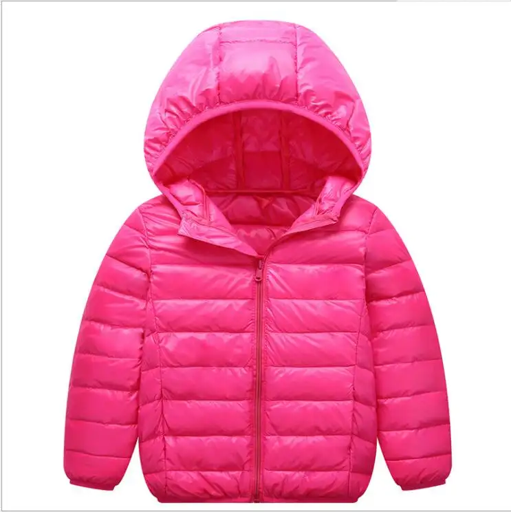 Jacketown изготовленным на заказ логосом, детская зимняя теплая куртка с капюшоном для девочек Сверхлегкий пуховик белого цвета на утином пуху