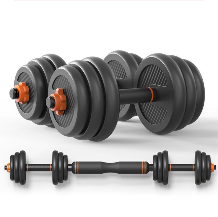 New style 6 in 1 barbell dumbbell kettle bell adjustable dumbbell set