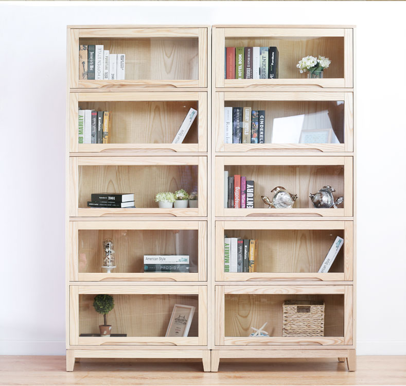 high quality solid wood for office and home bookcase bookshelf with door