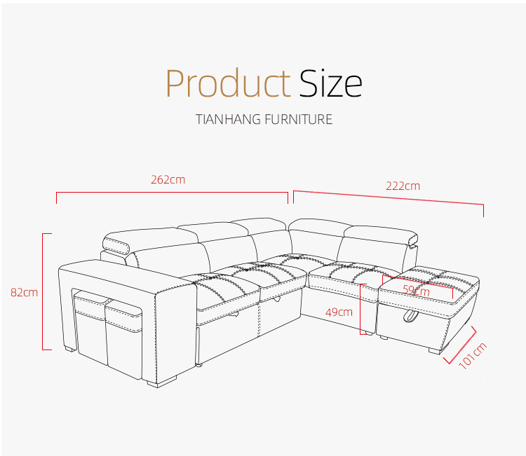 Positano 3 modern home furniture corner sofa with USB sofa