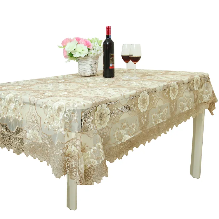 Professional design embroidered tablecloth for wedding decorative