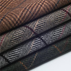 wholesale double sided Herringbone checked blend plaid tartan yarn dyed wool fabric for coat
