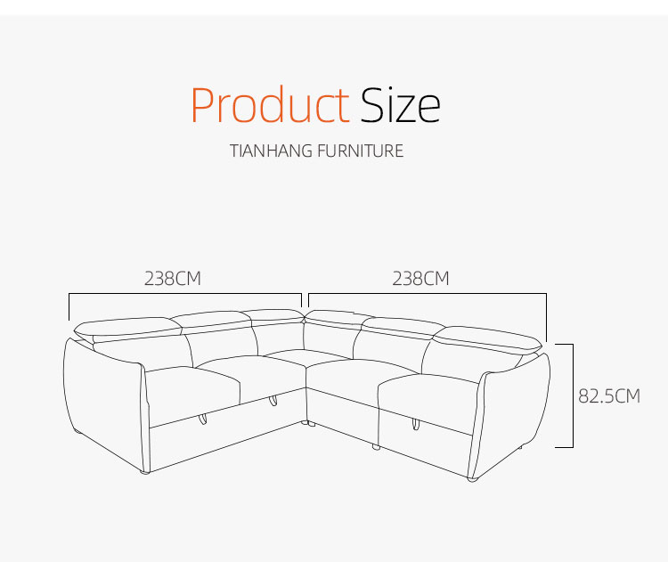 Hot sale factory price living room pu sofa set modern appearance L shape sofa bed wholesale