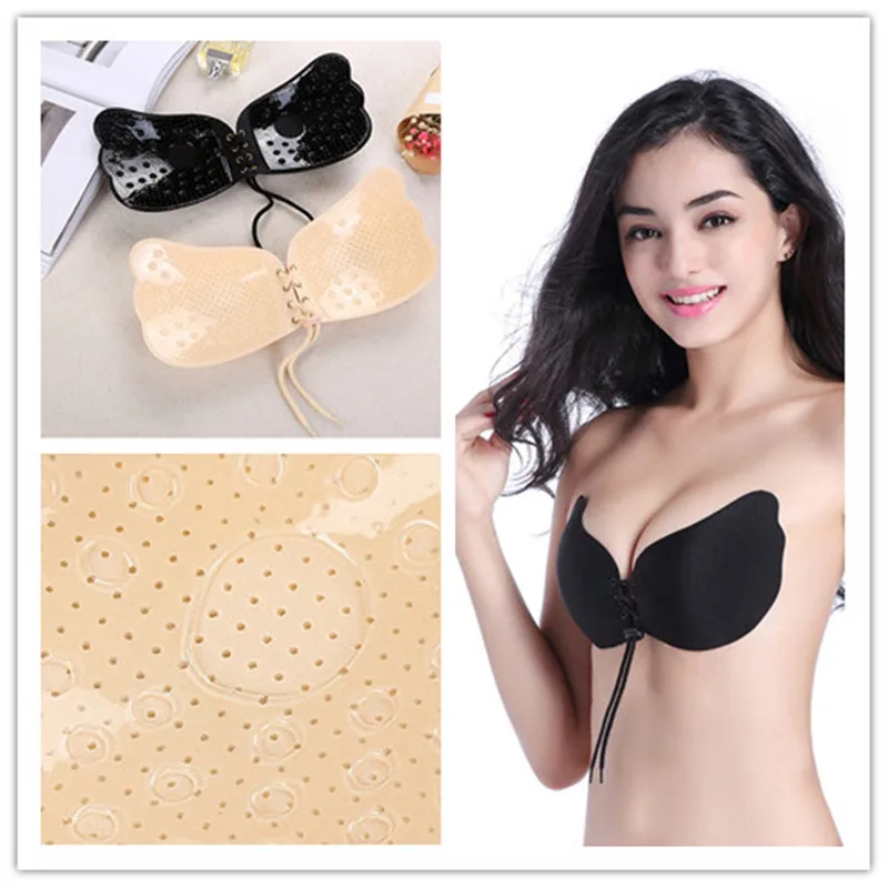 2022 Sexy Self-adhesive Invisible Silicone Bra Lifter Comfortable Soft Push Up Strapless Bra