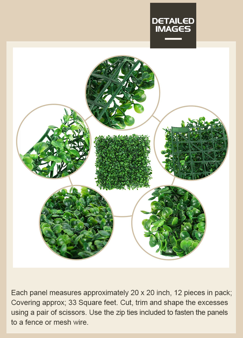 Garden Outdoor Decor 40x60cm 12Pcs green wall artificial boxwood hedge panels