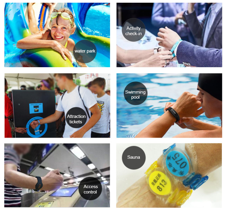 Water Park NFC Waterproof Plastic Hand Brand Wristband RFID Locker TPU Induction Bracelet