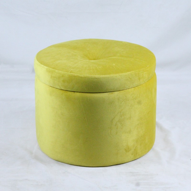 Modern round velvet fabric folding storage ottoman