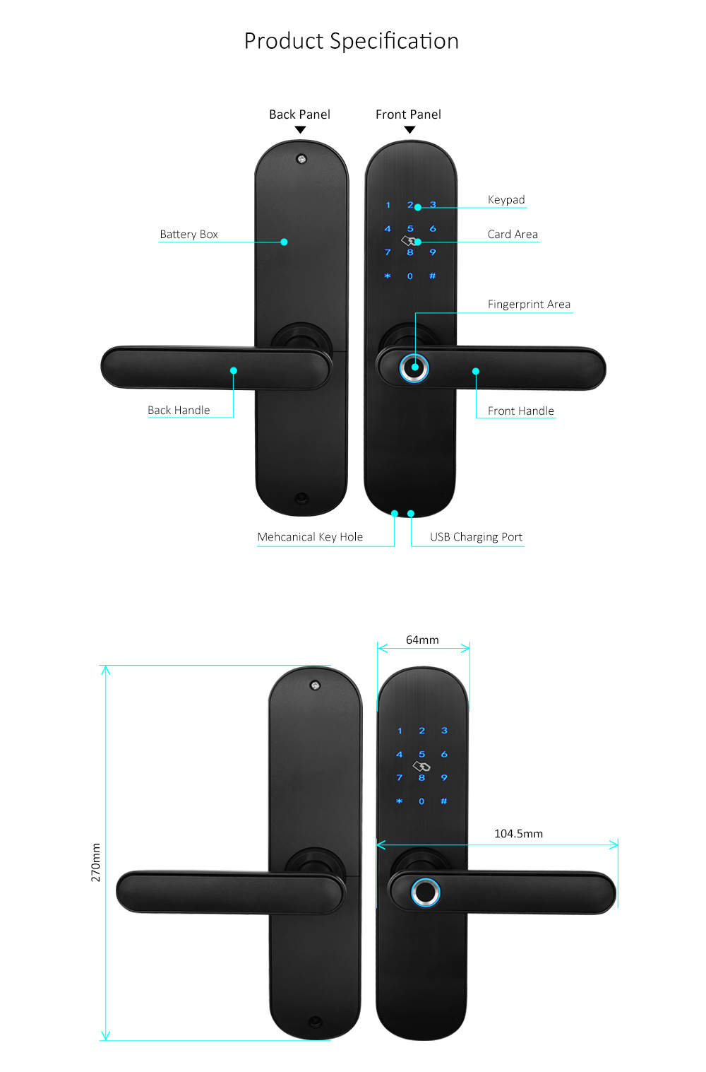 Manufacturer Automatic Keyless Fingerprint Keypad Digital Door Lock for Hotel Apartment Home
