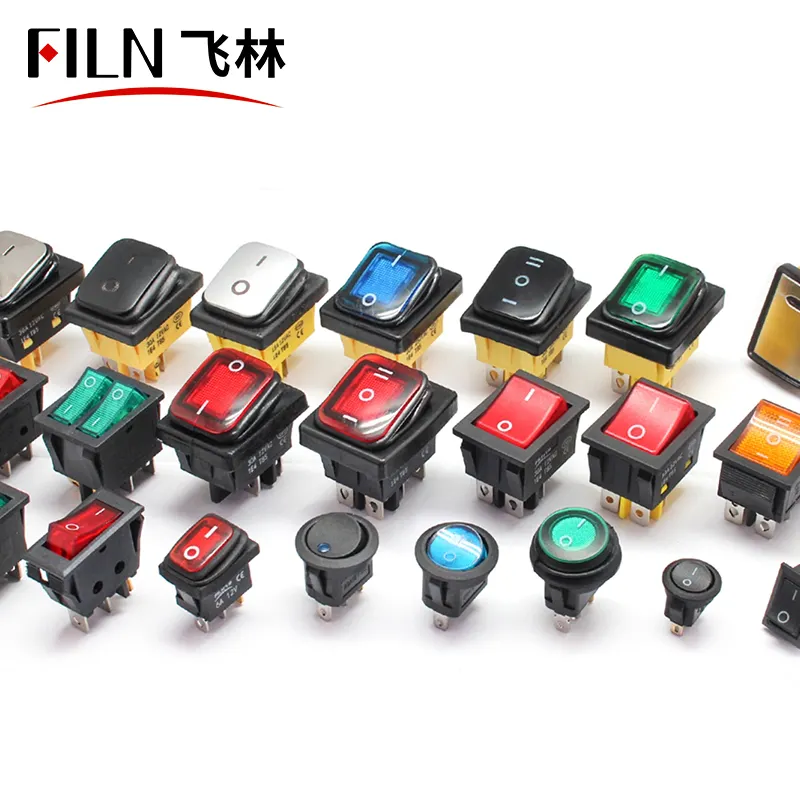 on on 30A250V Heavy Duty 6 pin DPDT IP67 Sealed Waterproof T85 Auto Boat Marine Toggle Rocker Switch with LED 12V 220V 30x22
